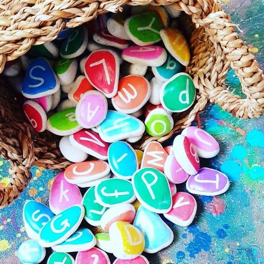 Painted Abc Rocks Alphabet rocks – Ema Lou kids art craft
