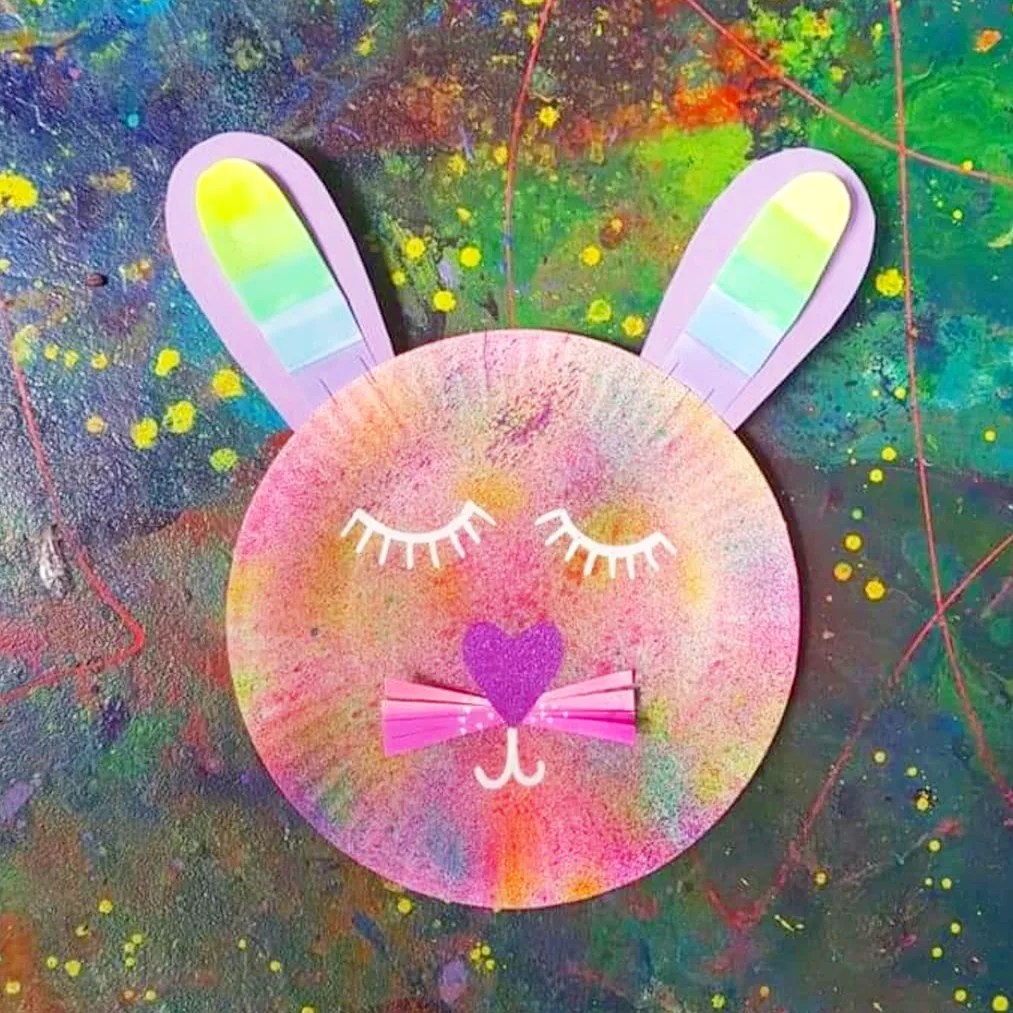 Easter bunny paper plate – Ema Lou kids art craft